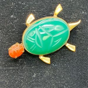 Vintage WRE Scarab Turtle Pin